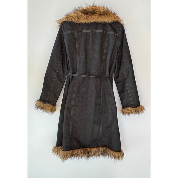 Vintage Express Denim  with Faux Fur Trim Penny Lane jacket - Picture 4 of 12